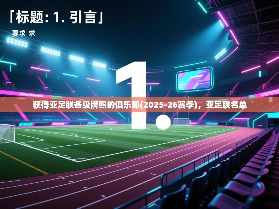 获得亚足联各级牌照的俱乐部(2025-26赛季)，亚足联名单